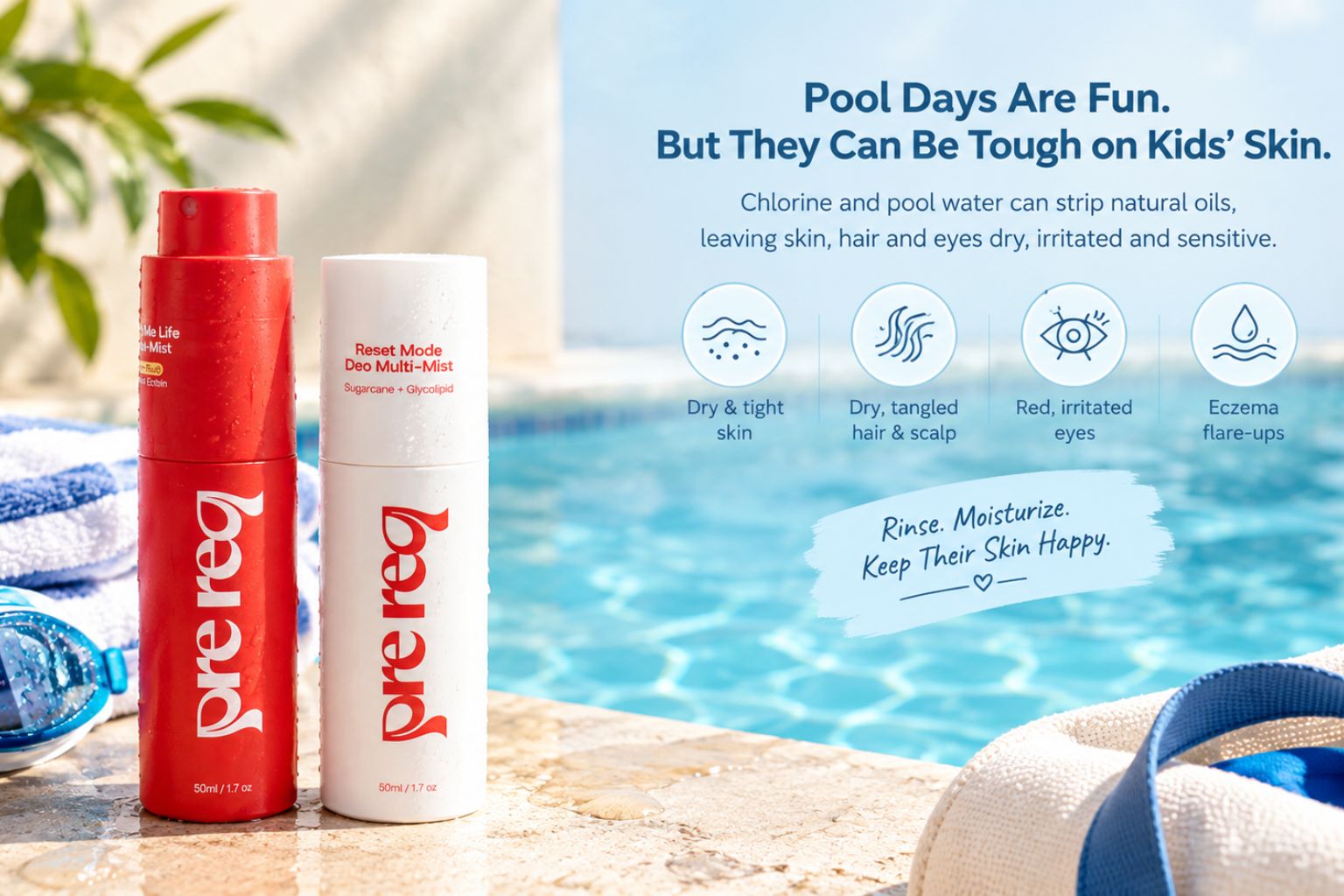 How Chlorine and Pool Water Affect Kids' Skin And How to Protect It - PreReq Care