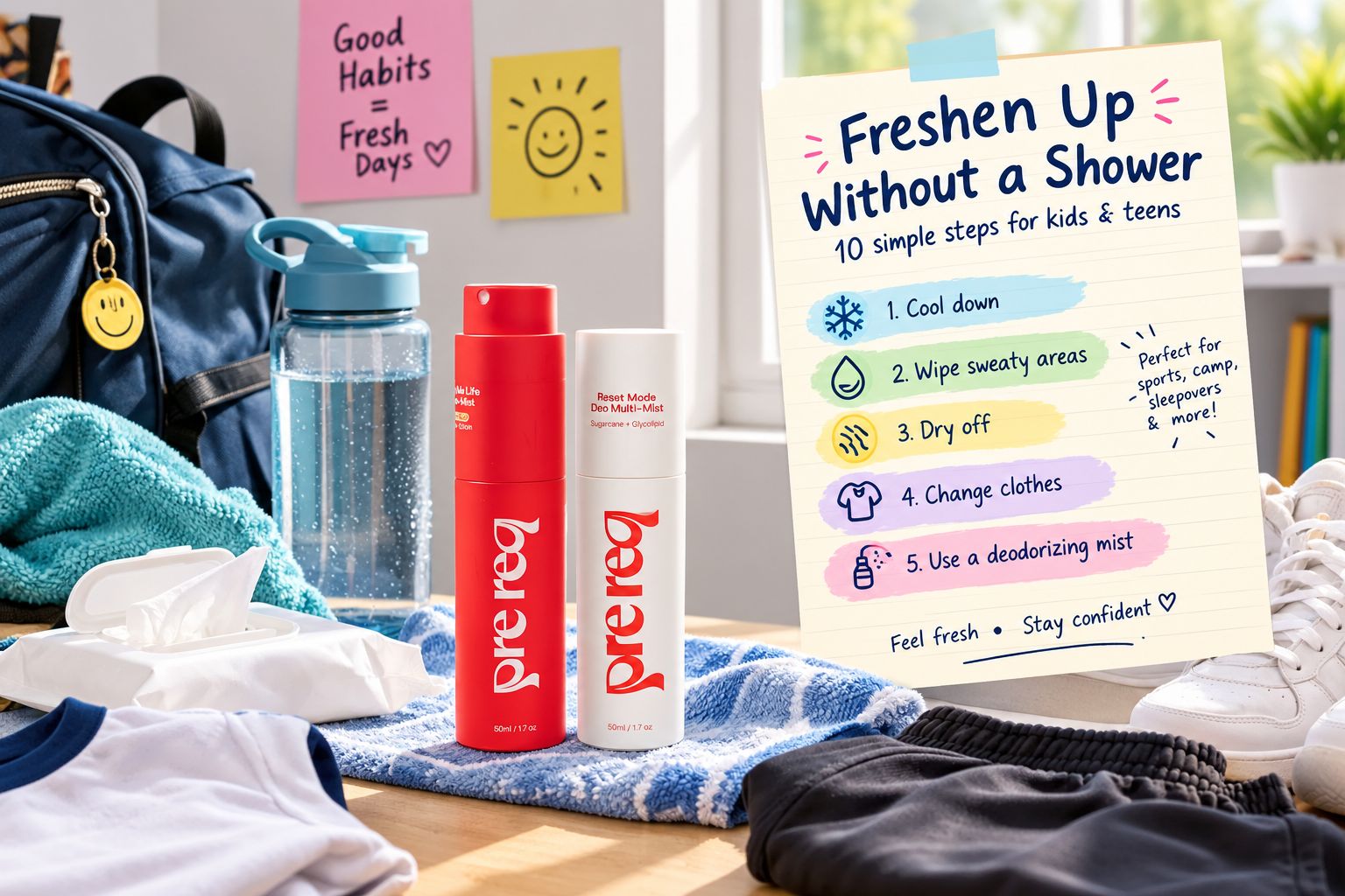 How to Freshen Up Without a Shower: 10 Things That Actually Work for Kids and Teens - PreReq Care