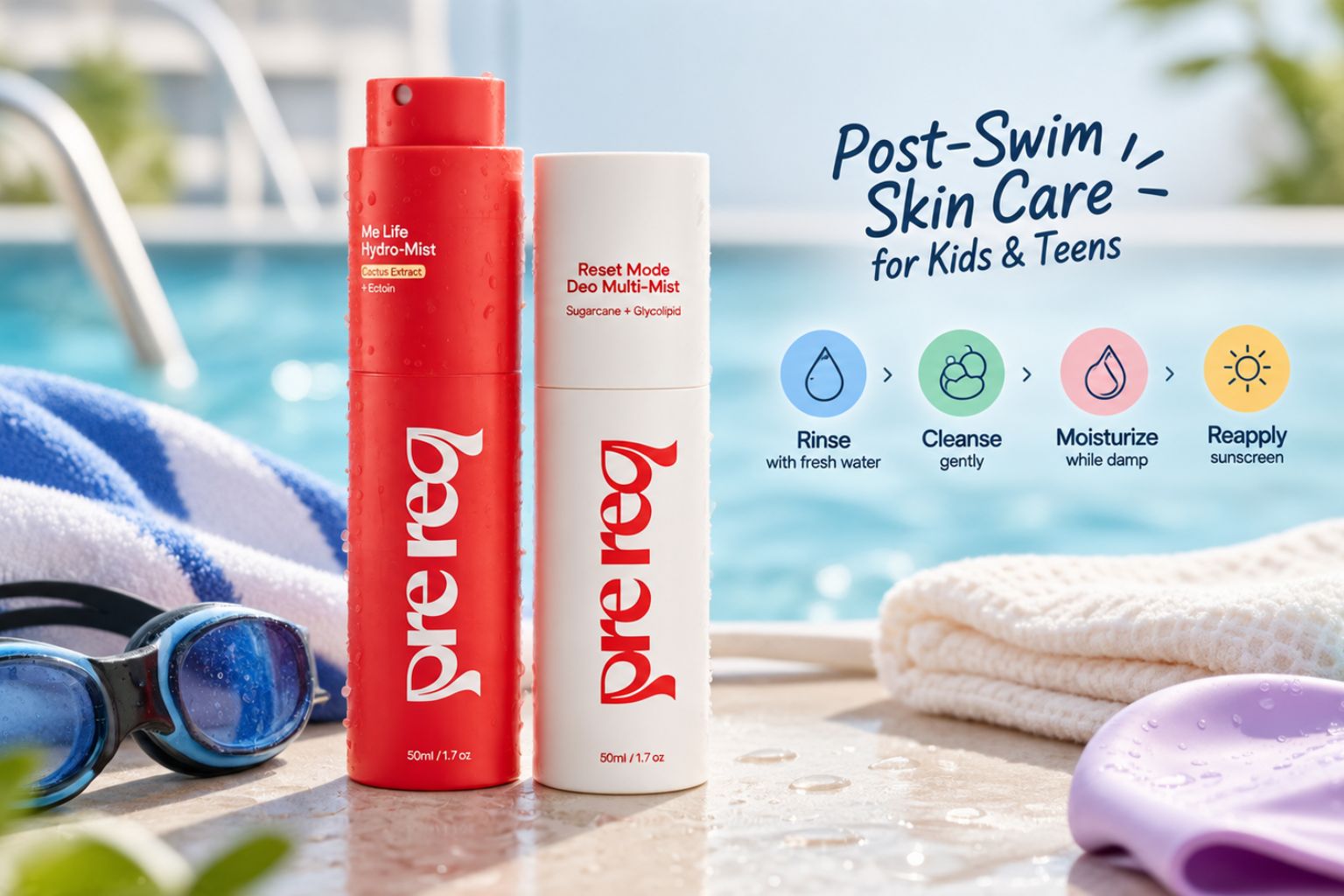 Post-Swim Skincare Routine for Kids and Teens - PreReq Care