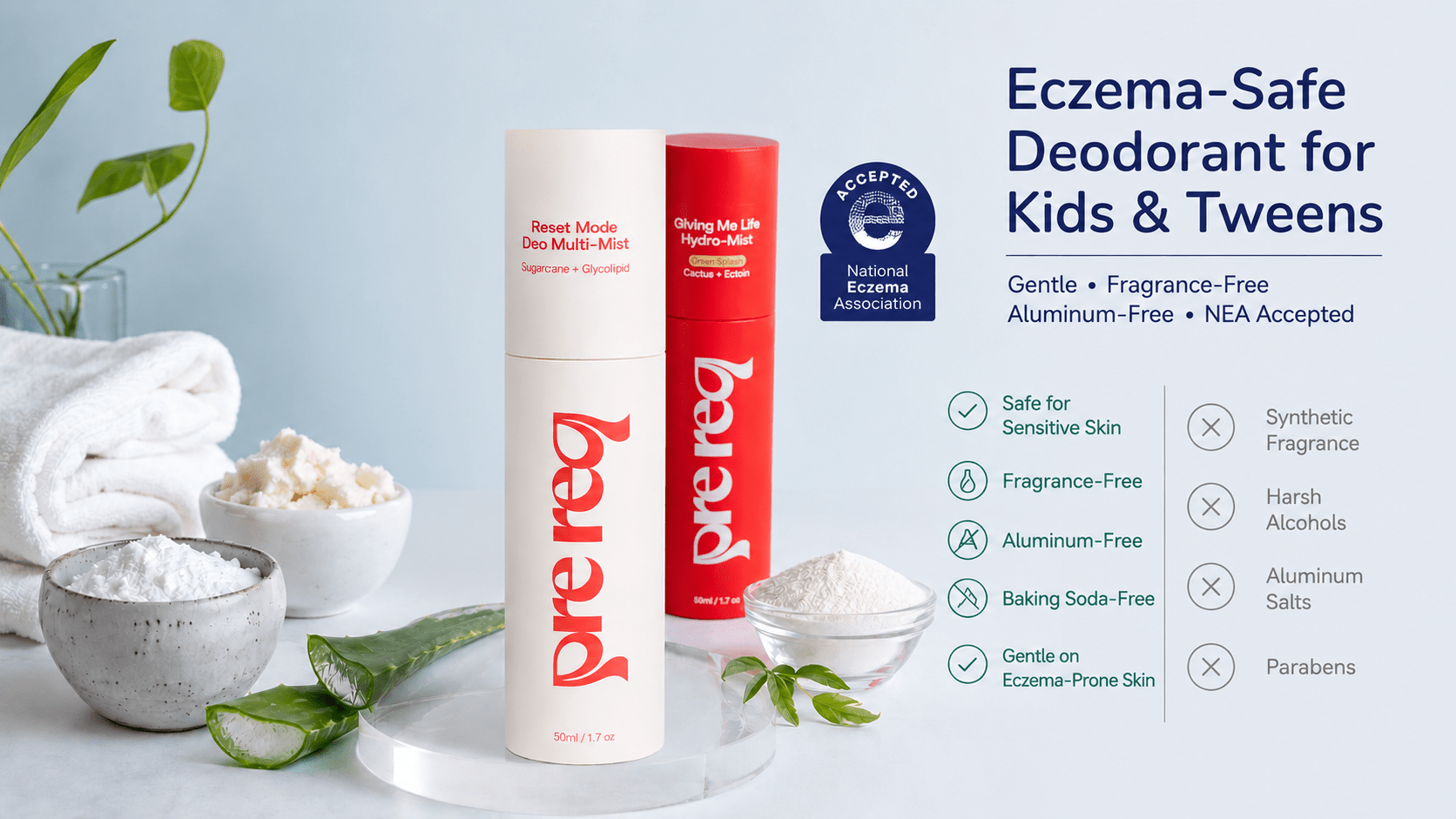 Eczema-Safe Deodorant for Kids and Tweens That Won't Irritate Sensitive Skin - PreReq Care
