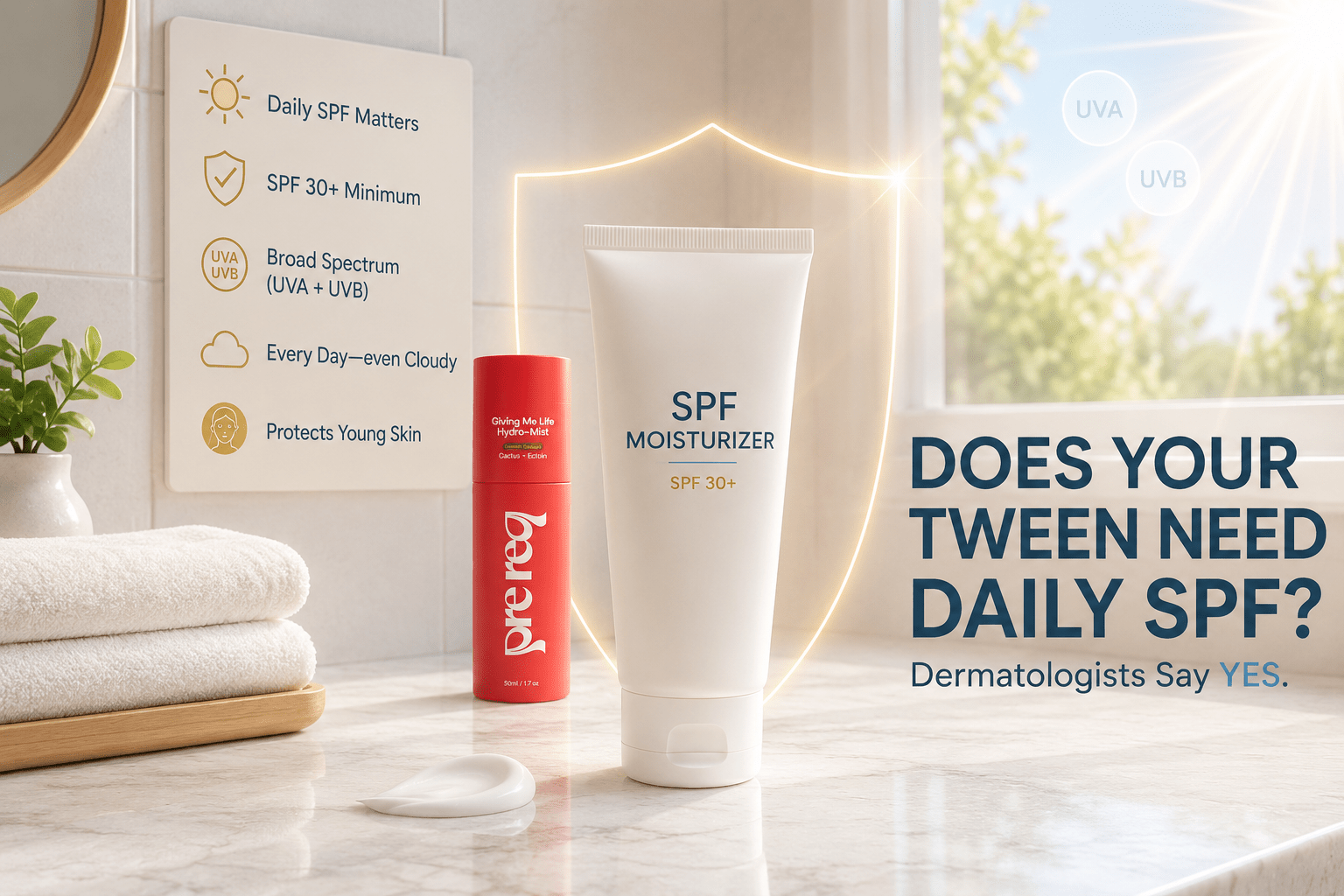 Does Your Tween Really Need SPF Moisturizer Every Day? - PreReq Care