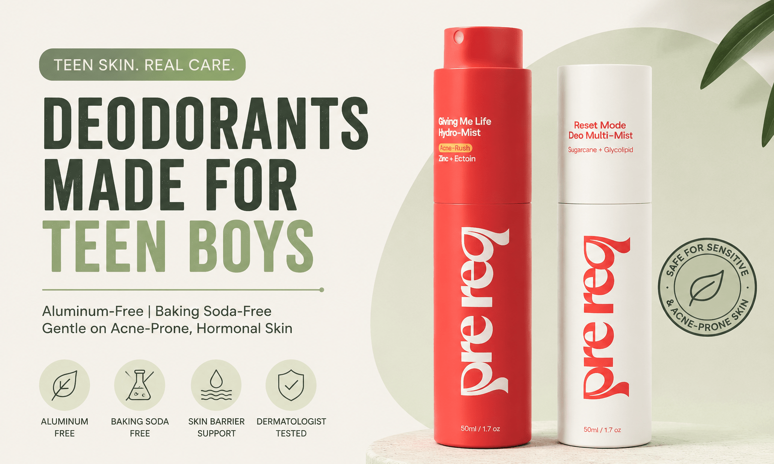 Best Deodorants for Teen Boys with Acne-Prone, Hormonal Skin - PreReq Care